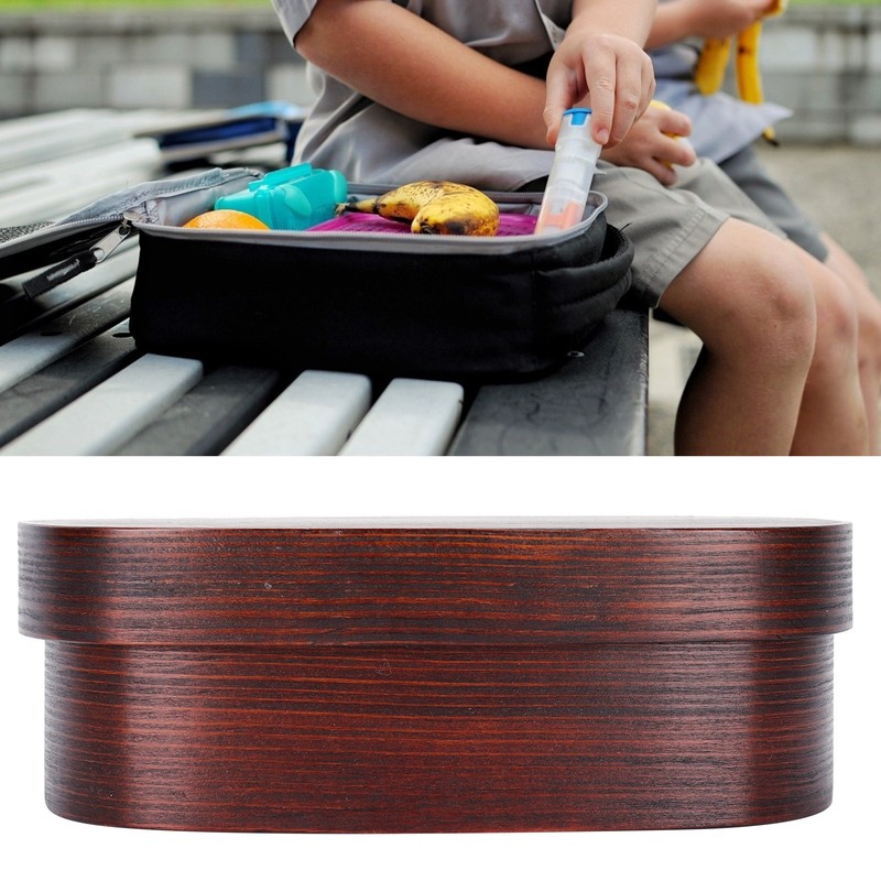 Wooden Lunch Box Portable Food Container Tablewares for Home Office
