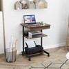 Topeakmart Rolling Computer Desk for Small Spaces, Laptop Computer Desk