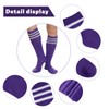 Dxhycc 3 Pairs Kids Soccer Socks Striped Knee High Socks