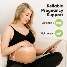 KeaBabies - Banda de maternidad para el embarazo, cinturón de apoyo para el vientre suave y transpirable para el embarazo, bandas de apoyo pélvico, correa para el abdomen para pantalones, soporte para la espalda para el embarazo (marfil clásico, XL)