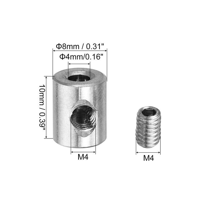 PATIKIL 4mm Hole Wire Rope Clips Set, 12 Set 304