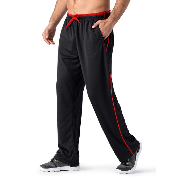 MAGNIVIT Men's Lightweight Sweatpants Loose Fit Open Bottom Mesh Athletic
