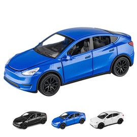1/32 Scale Diecast Car Model Y, Alloy Diecast Toy Cars Pull Back Toys with Sound and Light, Vehicles Toys for Kids Gift Car Lovers Collection (1/32 Model Y -Blue)