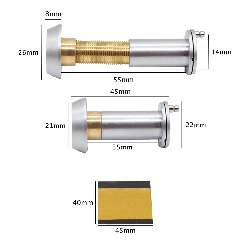 Door Viewer Peepholes or Peek Holes | Satin Chrome |