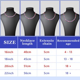 AKAIXI 22In Red White and Blue Baseball Necklace Sparkly Rhinestone Baseball Chain Accessories for Men Women Baseball Team Players Lovers Gift