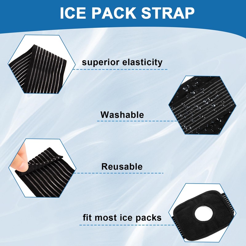 4 Pcs Ice Pack Strap, Adjustable Support Wrap, Ice Pack