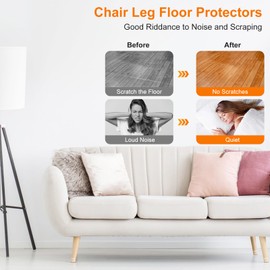 36 Pcs Chair Leg Floor Protectors, Furniture Sliders Felt Pads for Hardwood Floors，Furniture Cups Floor Protectors for Chair to Protect Floors from Scratches and No Noise（Medium, Clear）…