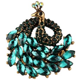 Angel Jewelry Women's Crystal Peacock Stretch Rings