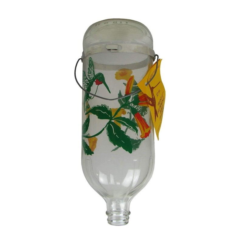 Original Best-1 Flowers Hummingbird Feeder 32 Ounce Glass Bottle, Plastic