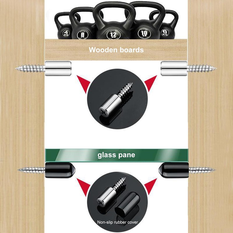 Pack of 60 Shelf Brackets, Self-Tapping Screw, Floor Support Shelf