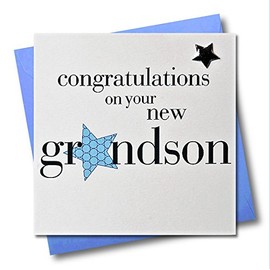 Claire Giles Hearts and Stars Congratulations on The Birth of Your Grandson Card