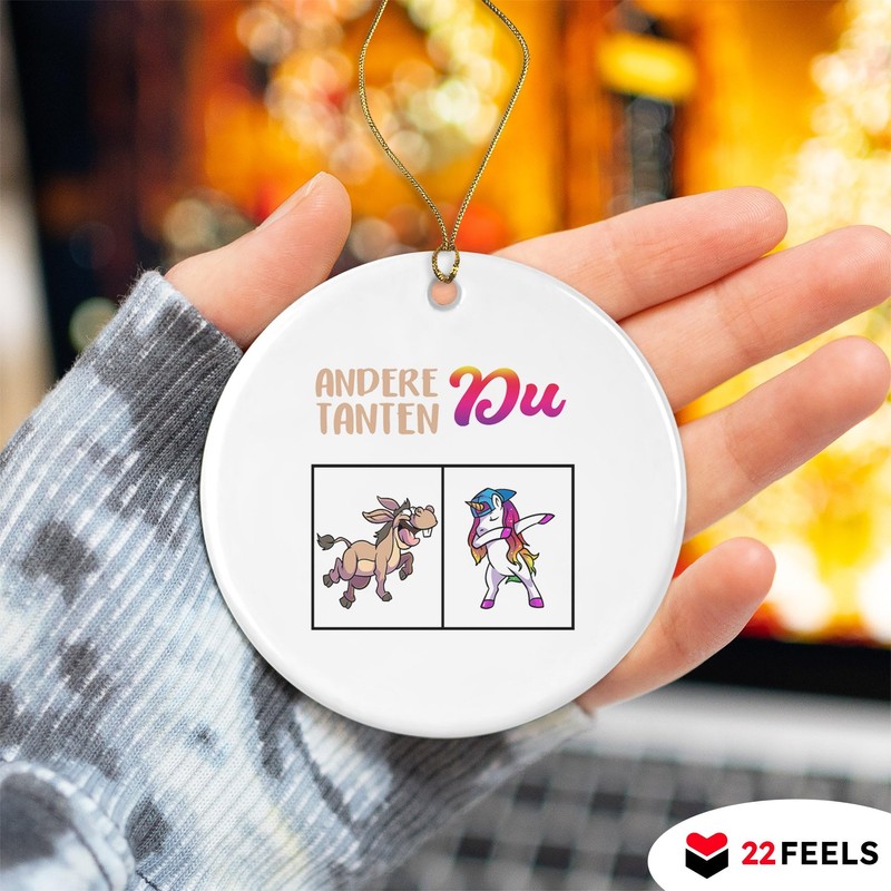 Aunt Christmas Decoration Tree Pendant Ceramic Round Advent