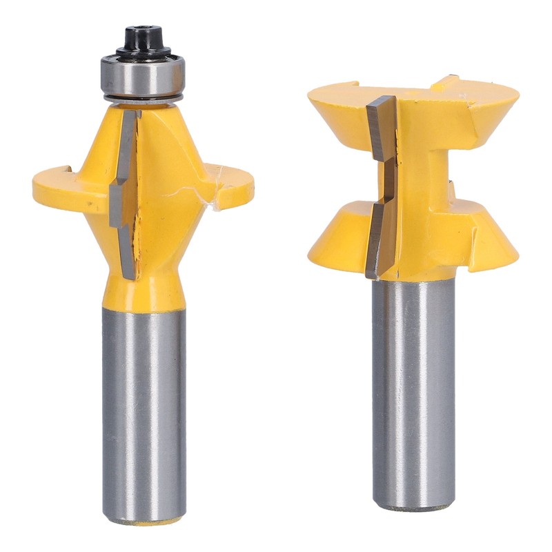 2Pcs Tongue Groove Router Bit 120° with Edge Banding Woodworking