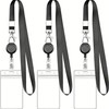 SUFFIC 3 Pcs Porta Gafete con cordón Y Carrete Retráctil,Portatarjetas