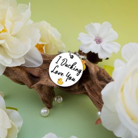 VIESUJI Duck Keychain Gifts for Boyfriend Him Her BFF Valentines Day Gifts for Him with Duck Accessories for Birthdays Anniversaries