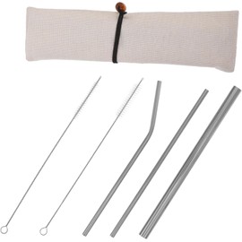 ABOOFAN 1 Juego Conjunto De Pequeño Cepillo De Limpieza Cepillos Para Pajillas Para Limpiar Pajillas Pajitas Reutilizables Dobladas Silver Acero Inoxidable