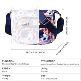 FAVORTALK Women's Cross-Body Bags Handbags & Shoulder - Nylon Crossbody Handbag with Adjustable Removable Strap Cross Body Messenger Bag for Travel Outgoing Holiday - B41611
