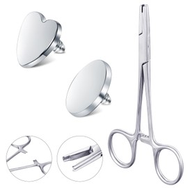 3 mm 4 mm 5 mm piercing pliers set piercing pliers for balls piercing tool pliers for opening the ring for screw on off dermal anchor piercing ball pliers tweezers for piercing balls, Stainless Steel