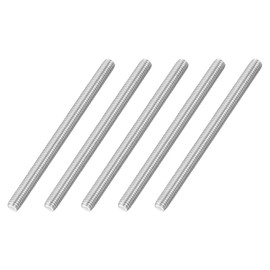 uxcell M6x85mm Fully All Threaded Rod, 5Pcs 316 Stainless Steel Long Threaded Screw 1mm Thread Pitch Right Hand Threads for Furniture Mounting Assembly Fastening