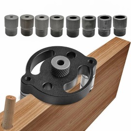 Woodworking Drill Hole Locator 3/4/5/6/7/8/9/1010 mm Drill Bushing Set Aluminium Alloy Drilling Guide Drilling Aid Drilling Tools for Drilling Template Furniture Construction and Centring Aid for