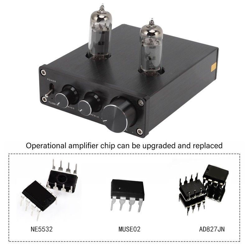 TUBE 03 Audio Amplifier Black with 6K4 Electronic Bile Duct