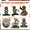 3-Tier Racing Car Theme Cardboard Cupcake Stand, Reusable Round Cupcake