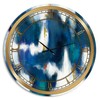 DesignQ 'Blue Glam Texture II' Glam Wall Clock for Home