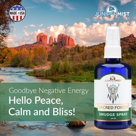 Cedar & Sage Sacred Forest Smudge Spray (4oz) with Cedar Essential Oil – Deep Earth Connection – Cleansing Spray for Negative Energy & Spiritual Protection with Fir, Juniper – USA Made