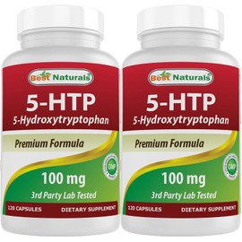 Best Naturals 2 Packs 5-HTP (5-hydroxytryptophan) 100 mg 120 Capsules