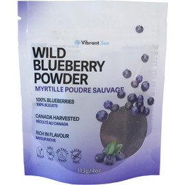 Wild Blueberry Powder - 100% Wild Blueberries, Sustainably Canada Grown, No Sugar Added, Natural Superfood Powder For Smoothies, Baking & Flavouring, Gluten Free, Non-GMO, Vegan, No Filler