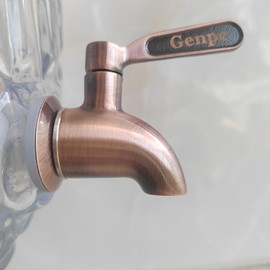 Genpe Durable 304 Stainless Steel Spigot for Beverage Dispenser Copper Finished, Spigots for Glass Jar & Drink Dispenser Replacement Antique Copper