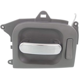 KarParts360 for Kia Sedona Interior Door Handle 2002 03 04 2005 Rear Driver Side Side Sliding Door Gray Bezel w/Chrome Lever | w/Door Lock Button| Trim: LX