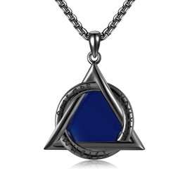 HBLICY Therian Necklace Sterling Silver Therian Viking Rune Symbol Pendant Necklace Therian Gear Animal Jewelry Gifts for Women Men