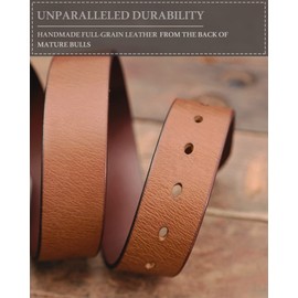 DONWORD Italian Full Grain Leather Belts for Men - Metal Buckle Durable Solid Belts for Jeans Oak 42 (Size 40 Pants)
