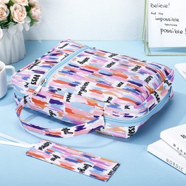 Laumoi Bible Cover Case for Women 10'' Floral Bible Cover Case Women Portable Protective Bag for Bible Study Supplies(Positive Style)