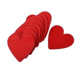 BESTOYARD 20pcs Red Wooden Heart Slices Blank Unfinished Wood Cutout DIY Accessary for Wedding Christmas Party (5cm)
