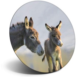 Destination Vinyl ltd Magnet for Refrigerator, Fridge - Cute Donkey and Baby Animal for Office, Cabinet and Whiteboard, Magnetic Stickers, 12923