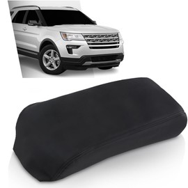 ALLGOOD Leather Console Lid Armrest Cover, Compatible with Ford Explorer 2011-2018, Black