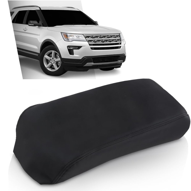 ALLGOOD Leather Console Lid Armrest Cover, Compatible with Ford Explorer