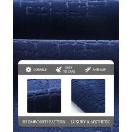 AMOAMI-Bath Mat-Absorbent Quick Dry Bathroom Floor Mats-Washable Rubber Backing Bath Mats for Bathroom Rugs Fit Under Door-Bath Rug for in Front of Sink Bathtub Shower Room, Navy 17''x24''