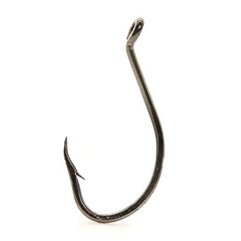 Mustad Beak/Octopus 1X Strong Forged Reversed Up Eye Hook (50 Pack), Black/Nickel, Size 1