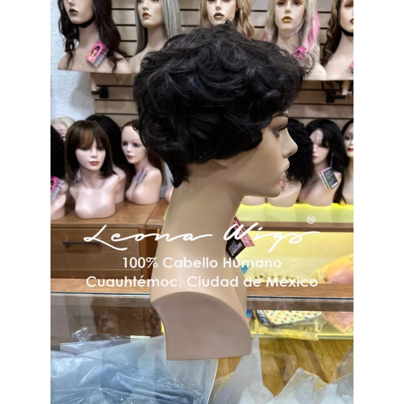 Leona Wigs Peluca Oncológica Corta 100% Cabello Humano