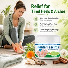 Plantar Fasciitis Cream, Extra Strength Foot Care and Heel Arch Support | Heel Relief Cream for Fast Absorbing Moisturizing Massage Lotion & Natural H