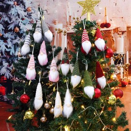 XINZHIDA - 3 adornos de Navidad colgantes de gnomos de Navidad, adornos suecos hechos a mano, gnomos de felpa de Santa Elfo, decoraciones de árbol de Navidad, decoración de Navidad para el hogar,