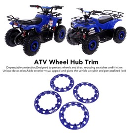 ATV Wheel Rim Hub Protection, 4Pcs 8 Inch Wheel Trim Hub Protection Decor Plastic Hubcap Decorative Side Cover Universal ATV Wheel Hub Decor for ATVs, Go Karts, and Other