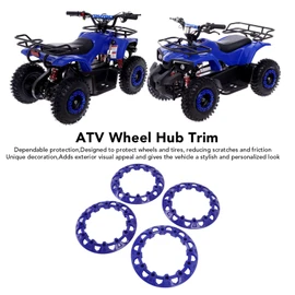 ATV Wheel Rim Hub Protection, 4Pcs 8 Inch Wheel Trim Hub Protection Decor Plastic Hubcap Decorative Side Cover Universal ATV Wheel Hub Decor for ATVs, Go Karts, and Other