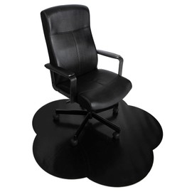 DESKU Flower Power Desk Chair Mat – Heavy-Duty PVC Mats for Carpet Floor Protection, Black, 48 x 49 Inches, Made in The USA