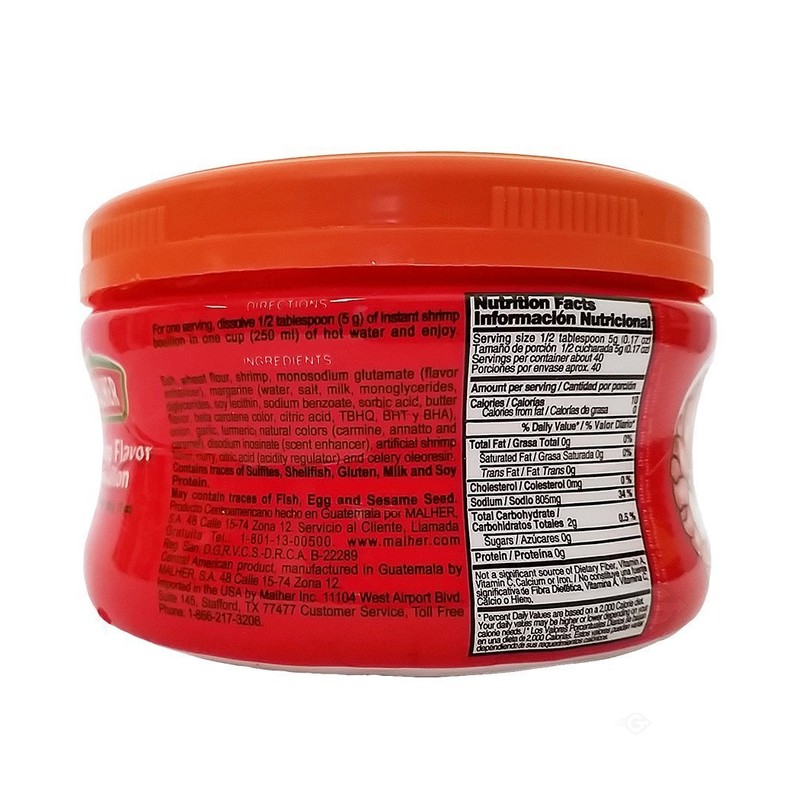 Malher Shrimp Bouillion 7 oz - Consome de Camaron