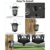 Solar Lanterns Outdoor Waterproof, Hanging Solar Lights with Glass Shade
