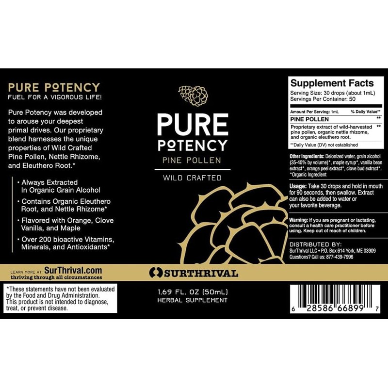 Surthrival Pine Pollen Pure Potency 50ml by Surthrival